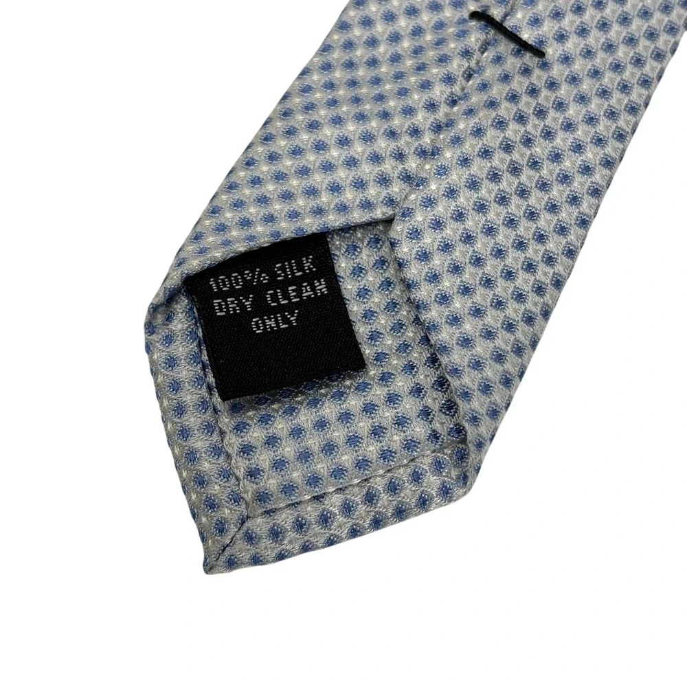 Burma Bibas Necktie Mens Blue Geometric Silk Classic Professional Tie